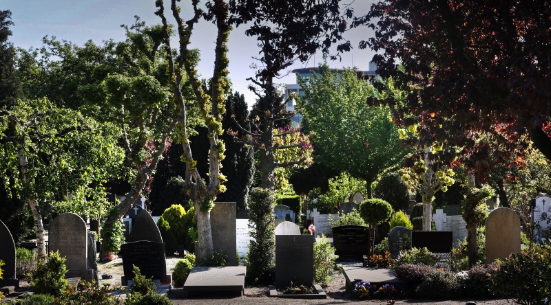 Graven op begraafplaats St. Barbara Den Haag